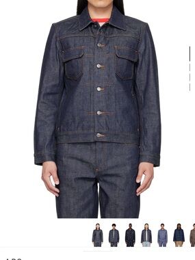 A.P.C. Dark Indigo Denim Trucker Jacket